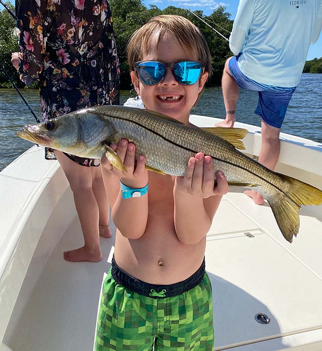 snook caught on a st petersburg family-friendly charter